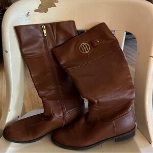 Tommy Hilfiger Knee High Brown Boots w Logo
